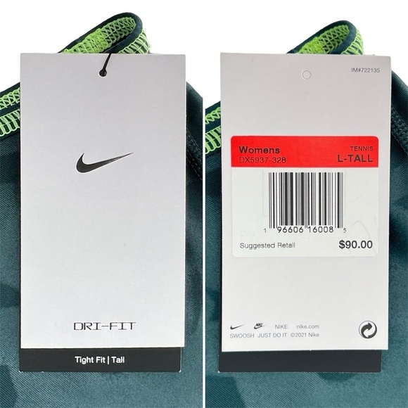 Nike Tennis Romper Size Large Tall Dark Evergreen Dri-Fit Tight Women’s New NWT - Picture 3 of 5